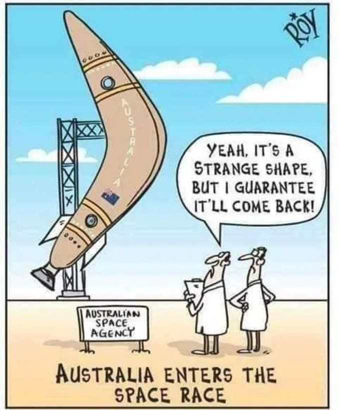 L’Australie entre dans la course à l'espace.
Dessin de ROY
