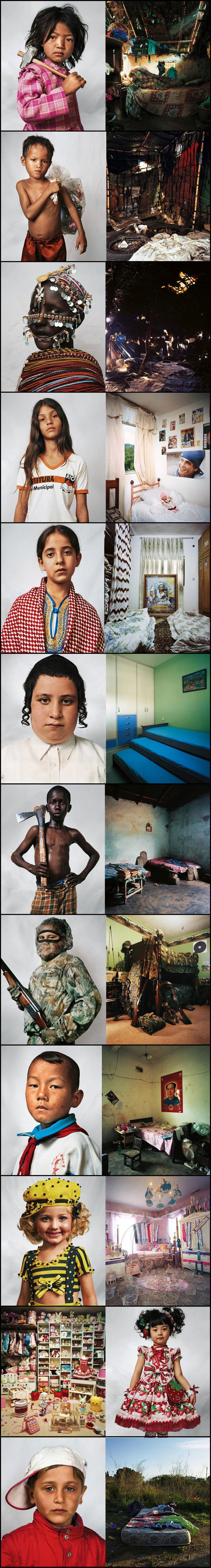 Extraits du reportage photographique 'Where Children Sleep' ( toutes les informations: http://golem13.fr/where-children-sleep-les-chambres-denfants-a-travers-le-monde-par-james-mollison/ )