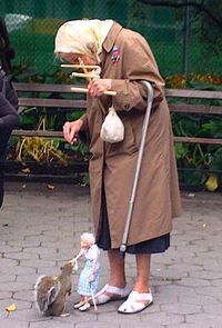 Une grand-mère nourrit originalement un écureuil