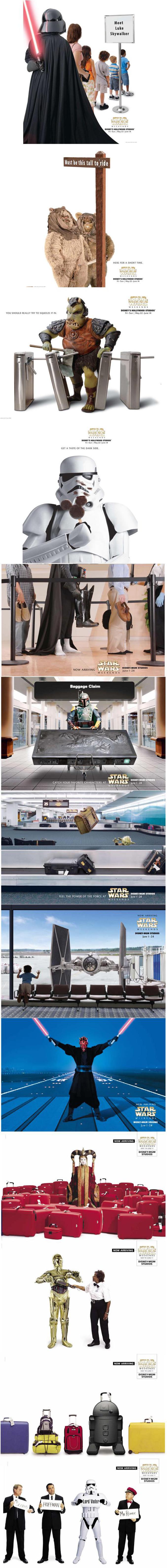 Des publicités pour les week-ends Star Wars aux studios Disney.
