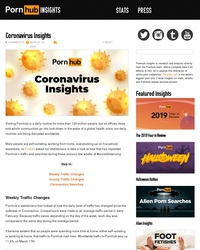 Stats Pornhub pendant le Coronavirus