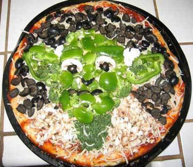 Une pizza décorée façon star wars