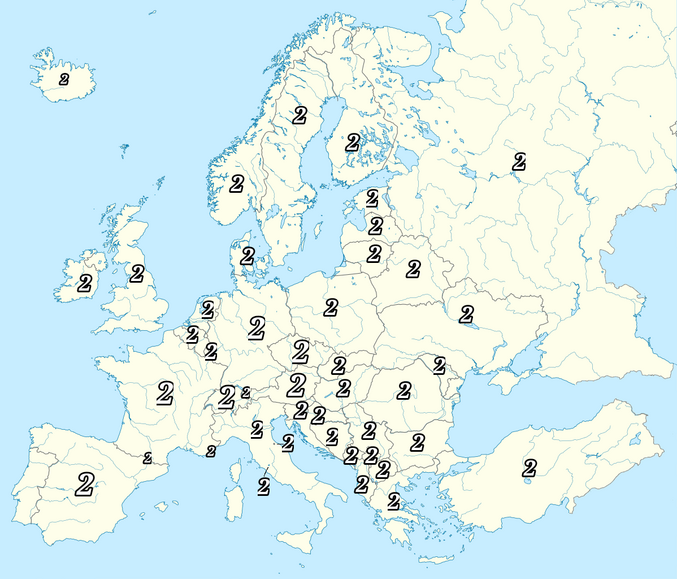 Cette carte montre le nombre de langues que parlent les bilingues en fonction du pays en Europe.
