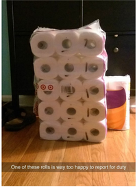 Un papier toilette heureux de servir