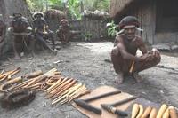 Artisanat de Papouasie : vendeur d'étuis péniens