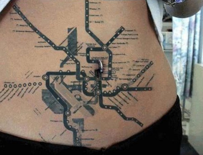 Un tatouage du métro Londonien.