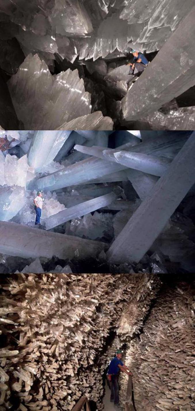 Une magnifique caverne remplie de cristaux.