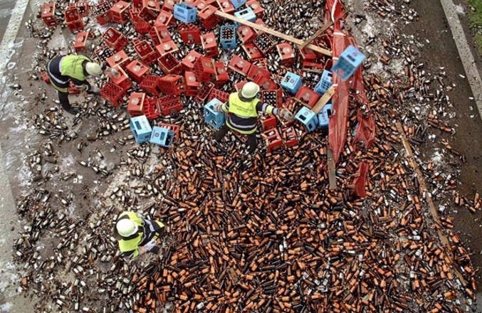 Des centaines de bières perdues...