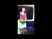 Strange behavior of a woman in subway