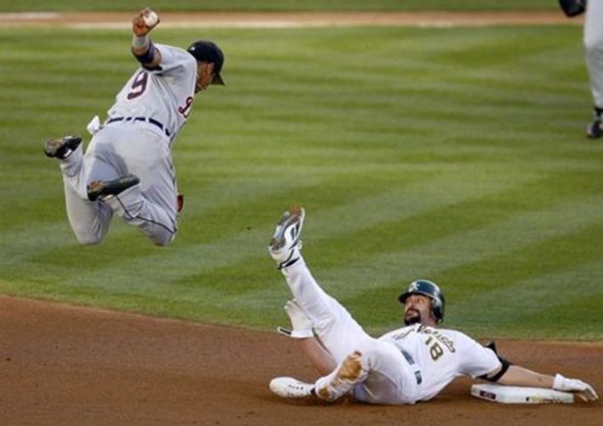 Une chute au base-ball