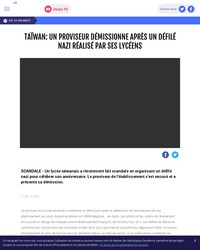 Taïwan: un proviseur démissionne après un défilé nazi réalisé par ses lycéens