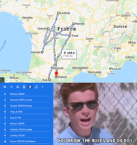 Itinéraire d'une meule qui roule en France