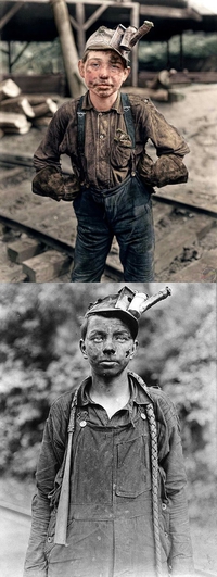 Un jeune mineur américain de 11 ans vers 1900