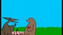 Un ptérodactyle, un ours et de la violence