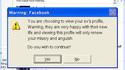 Warning on Facebook