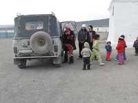 35 children and three adults emerge from just one Uaz in Mongolia