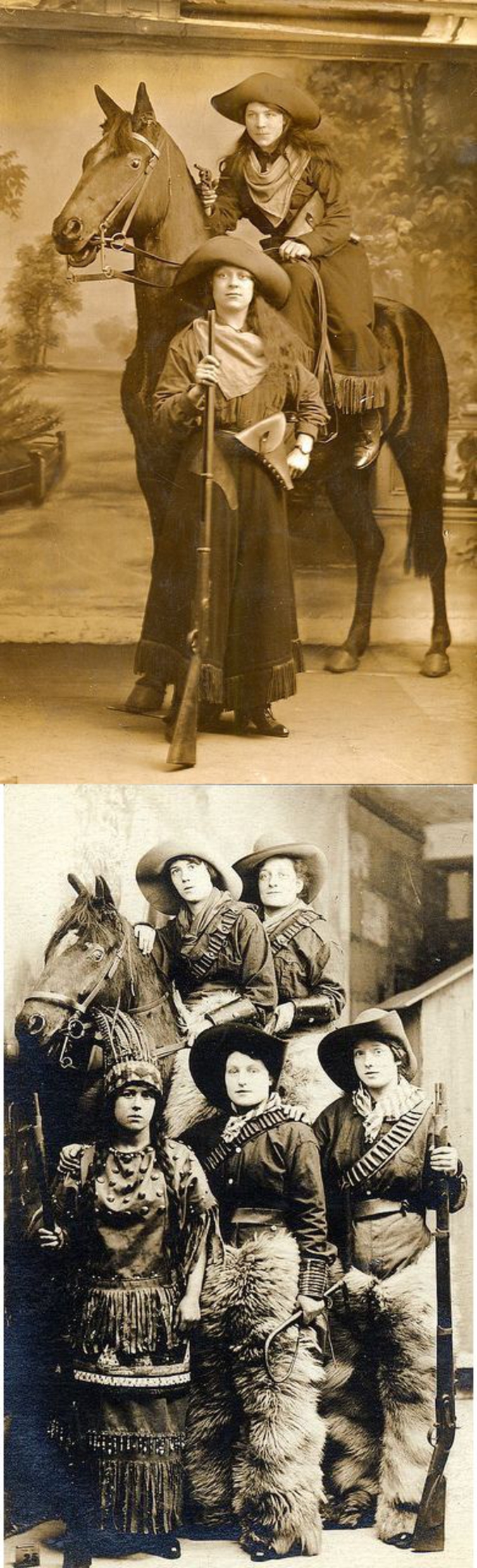 Ne vous méprenez pas, il s'agit seulement d'un photographe new-yorkais qui, aux alentours de 1900, trouva "accrocheur" de faire poser des jeunes filles dans ces accoutrements.