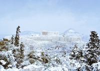 Athènes sous la neige