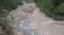 Coulée de débris dans la vallée de l'Illgraben (Alpes Valaisannes)