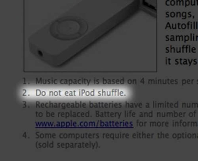 Ne mangez pas votre IPod shuffle.