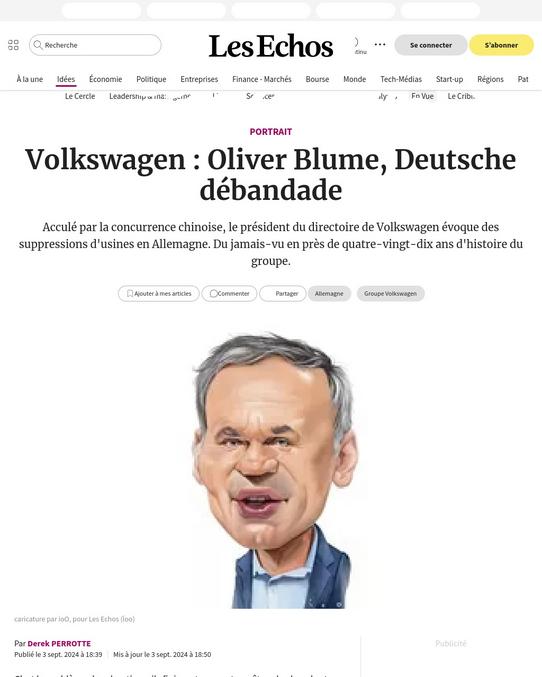 À part la MG électrique que j’ai du voir deux fois en un an j’ai jamais vu de voiture chinoise , a mon avis Volkswagen a du énormément investir pour obtenir le marché chinois en chine et ça doit être la bas en Chine qu’il est acculé par la concurrence Chinoise . 