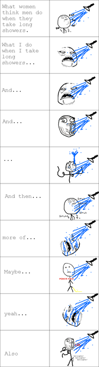 Que fait un homme dans la douche ?
