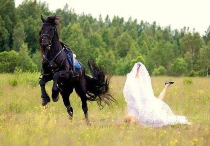 La mariée et le cheval.