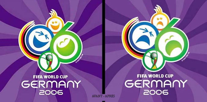 Le logo allemand de la Coupe du monde 2006 - Avant et après l'élimination allemande
