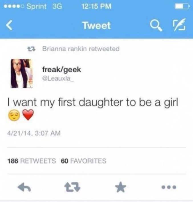Elle voudrait que sa première fille soit de sexe féminin.