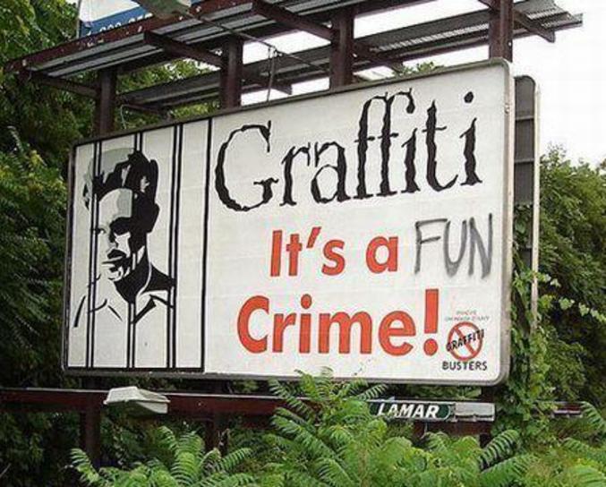 Un détournement d'une campagne contre les graffitis