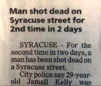 Un homme abattu mortellement dans Syracuse street pour la 2ème fois en 2 jours