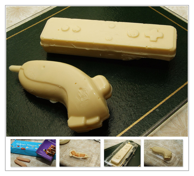 Une manette Wii en chocolat.