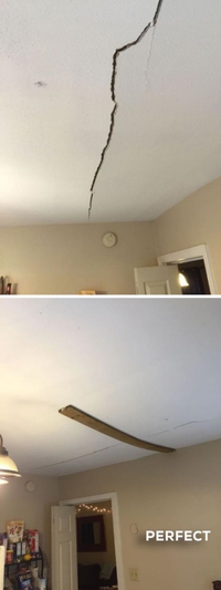 J'ai réparé le plafond