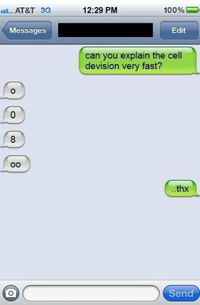 Cours de bio sur iPhone