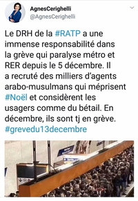 Kan tu réfléchis très fort au moyen de lier le problème des retraites et des grèves aux Musulmans 