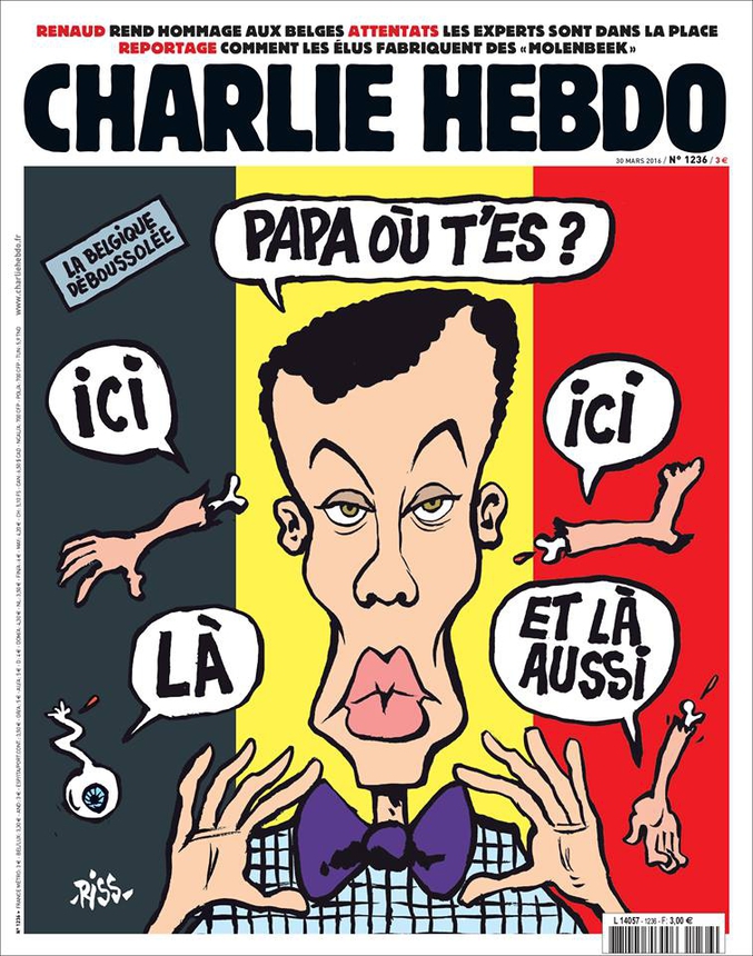 Couverture du Charlie Hebdo du 30 mars par Riss.
(explosé de rire)