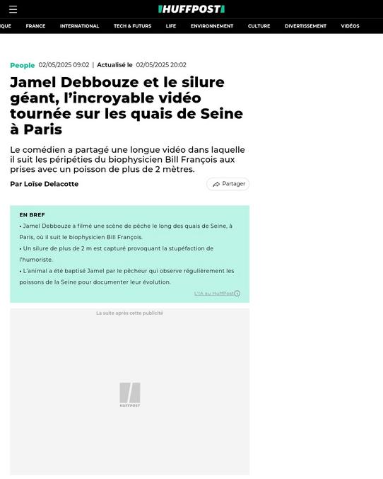 Le biophysicien Bill François pêchait un silure dans la Seine dans le cadre d'une campagne scientifique sur la biodiversité quand tout à coup...