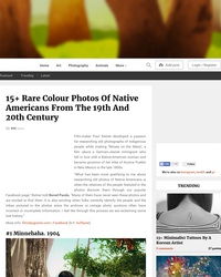 15 photos couleurs d'Indiens du début du 20ème siècle