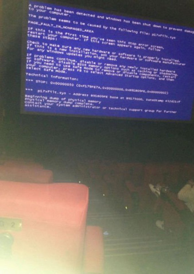 A l'affiche "BLUE SCREEN OF DEATH"