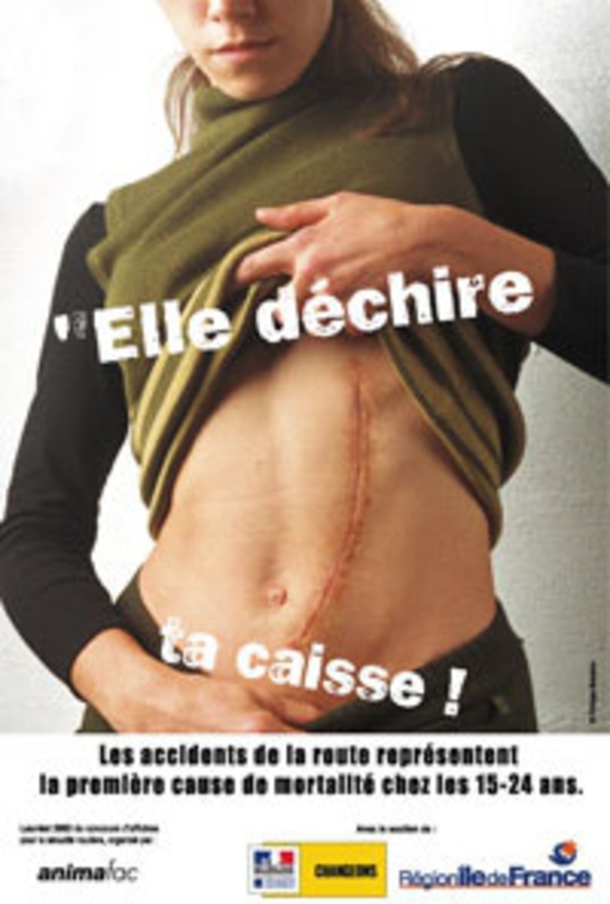 L'affiche lauréate 2003 de la campagne Animafac pour la prévention routière