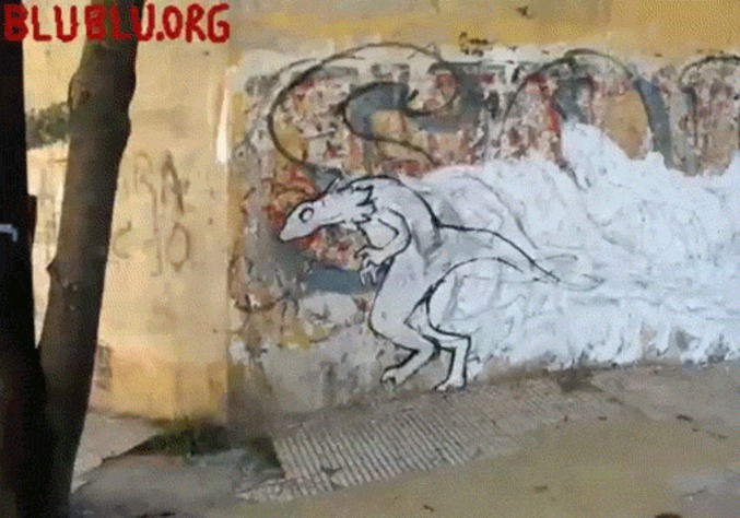 Dinosaures sur mur