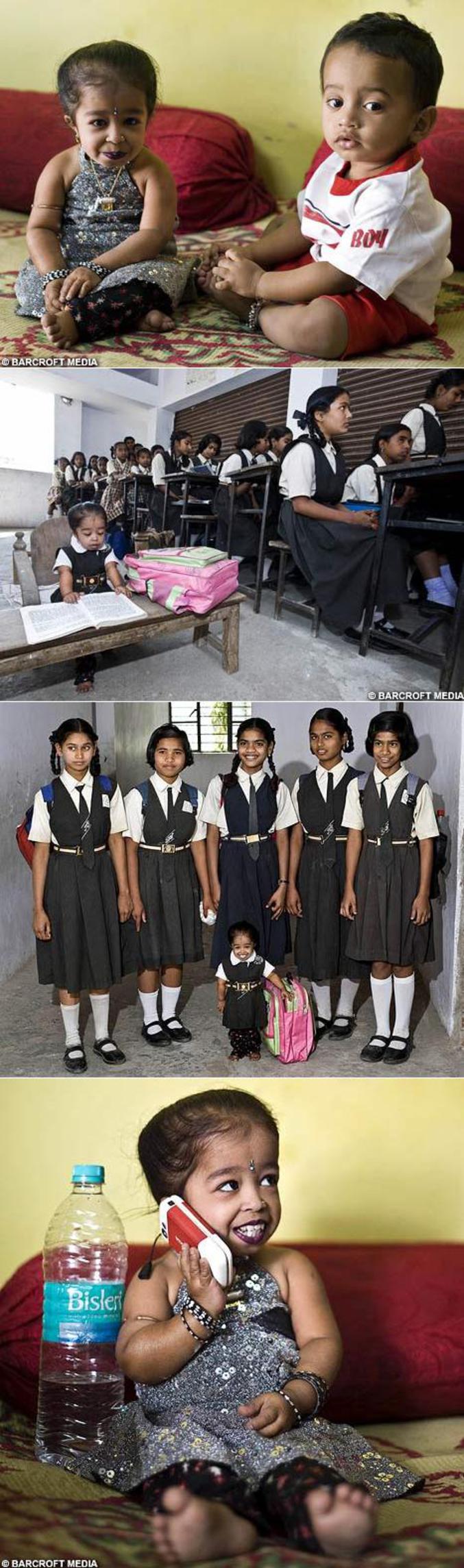 Une indienne de 14 ans pesant 5 kilos et mesurant 58 cm détient le record de la plus petite personne du monde.