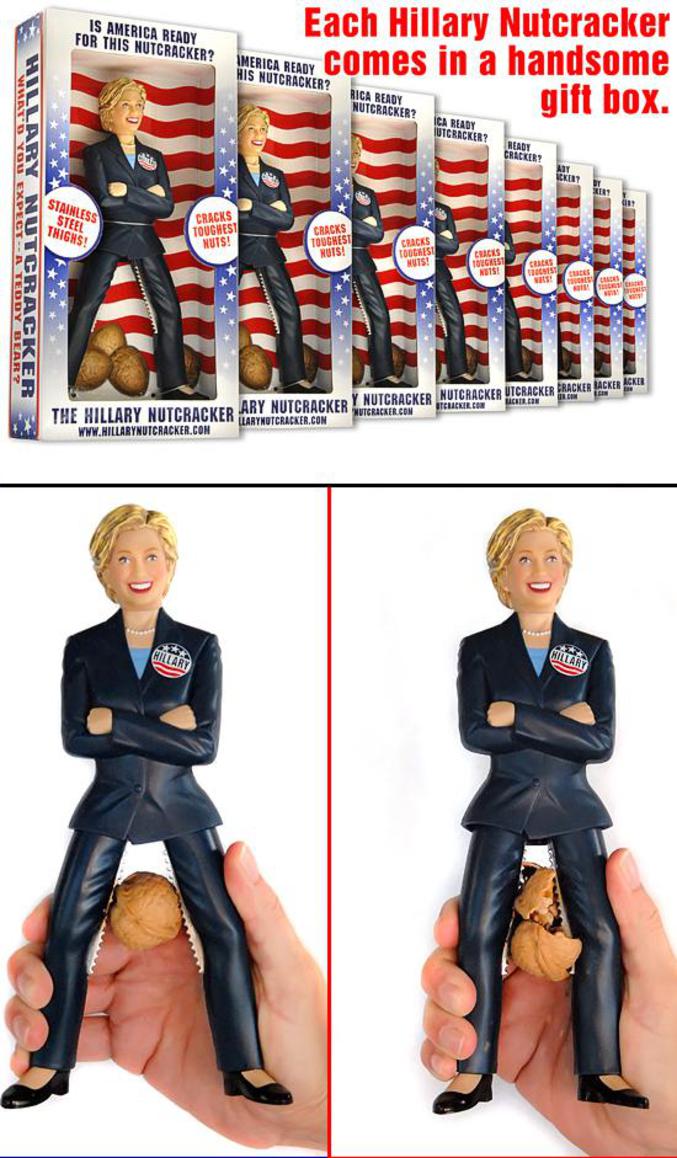 Un casse-noix en forme d'Hillary Clinton