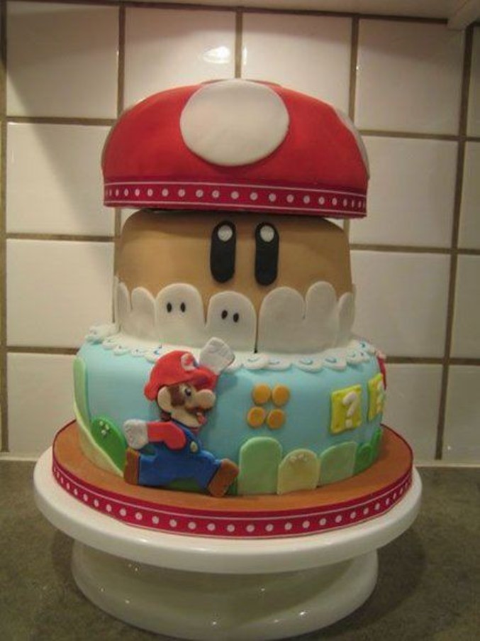 Un gâteau d'anniversaire Mario.