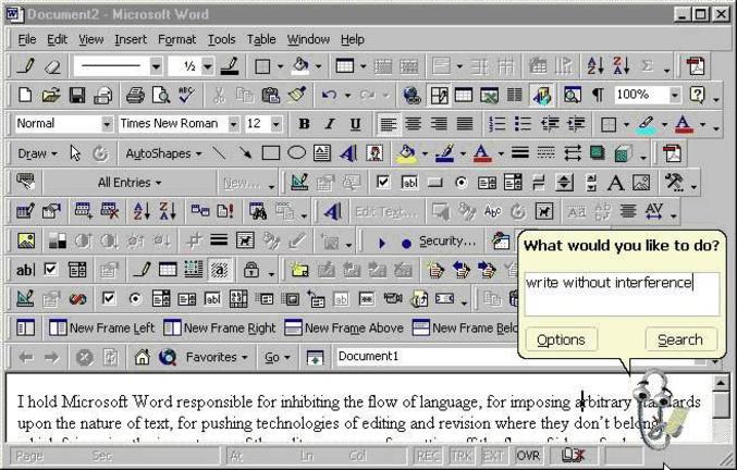 Une version claire de Microsoft word.