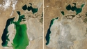La Mer d'Aral entre le 25 août 2000 et le 19 août 2014