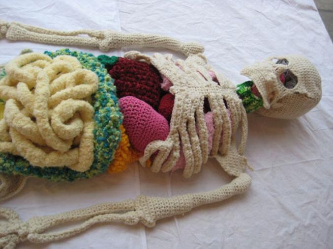 ... ma deuxième : l'anatomie
https://coo-uk.com/artist-spent-months-creating-life-size-crochet-skeleton-with-removable-organs/