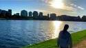 Promenade autour du Albert Park Lake, Melbourne, Australie 