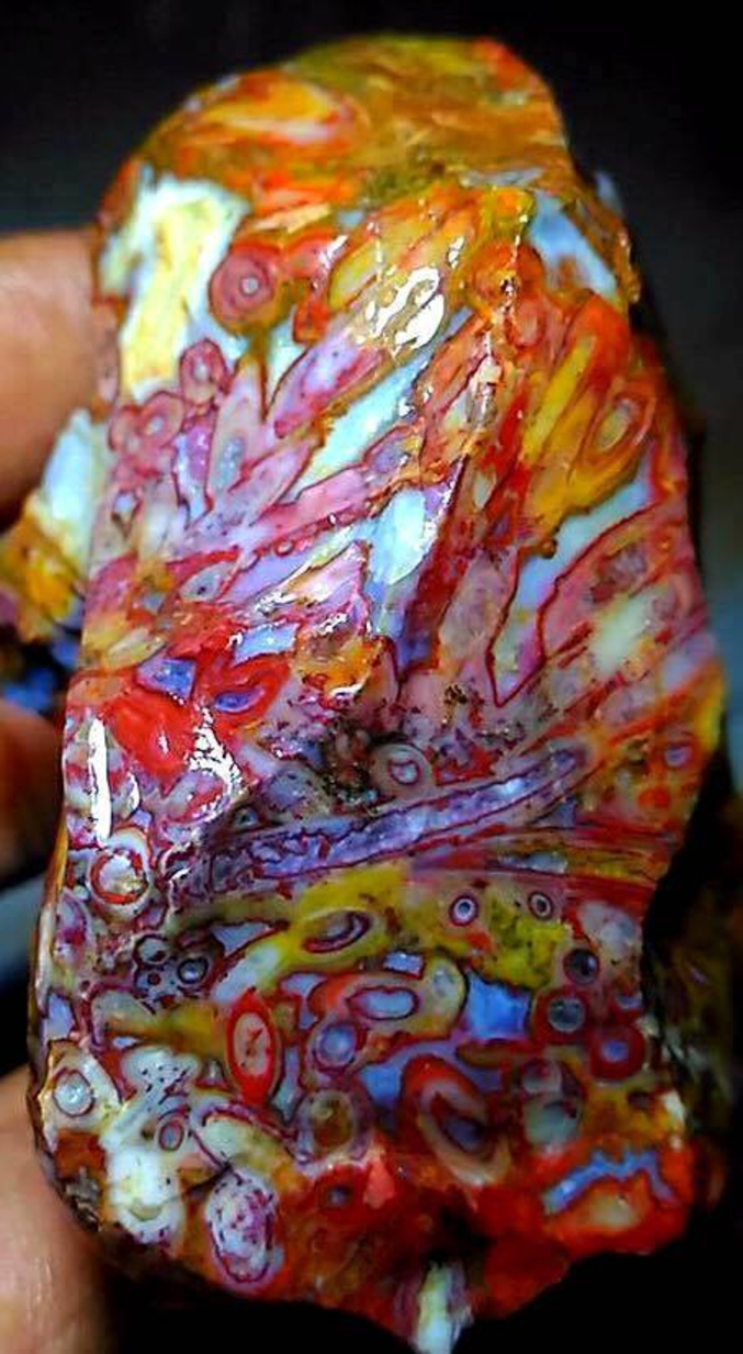 Le jaspe est une roche sédimentaire, composé essentiellement de silice et parfois de radiolaires. Ici, un jaspe originaire d'Indonésie.