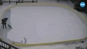 La Joconde sur la patinoire recouverte d'une pellicule de neige